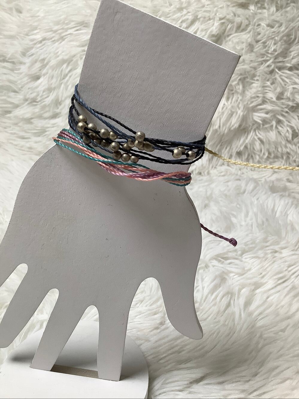 Pura Vida Moonlit Seas Wax Coated Multi Strand Cord Beaded Bracelet Set F17-14